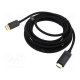 Cable DisplayPort plug,both sides PVC textile Len: 1m black