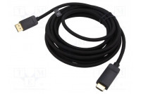 Cable DisplayPort plug,both sides PVC textile Len: 1m black