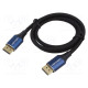 Cable DisplayPort plug,both sides PVC textile Len: 1m black