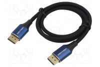 Cable DisplayPort plug,both sides PVC textile Len: 2m black