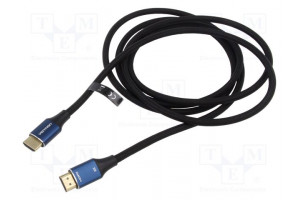 Cable DisplayPort plug,both sides PVC textile Len: 3m black