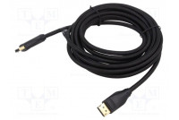 Cable DisplayPort plug,both sides PVC textile Len: 5m black