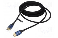 Cable DisplayPort plug,both sides PVC textile Len: 5m black