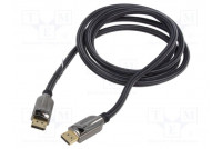 Cable DisplayPort plug,both sides textile Len: 2m black