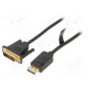 Cable DisplayPort plug,DVI-D (24+1) plug Len: 1m black