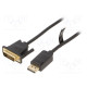Cable DisplayPort plug,DVI-D (24+1) plug Len: 2m black