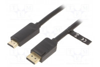 Cable DisplayPort plug,HDMI plug Len: 2m black 30AWG