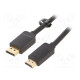 Cable DisplayPort plug,HDMI plug Len: 3m black 30AWG