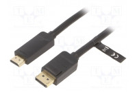 Cable DisplayPort plug,HDMI plug Len: 3m black 30AWG