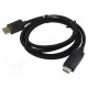 Cable DisplayPort plug,HDMI plug PVC textile Len: 1.5m black