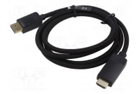 Cable DisplayPort plug,HDMI plug PVC textile Len: 1.5m black