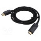 Cable DisplayPort plug,HDMI plug PVC textile Len: 1m black