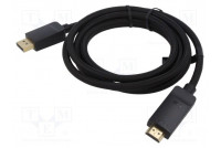 Cable DisplayPort plug,HDMI plug PVC textile Len: 1m black