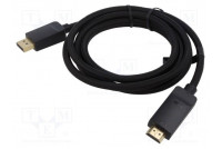 Cable DisplayPort plug,HDMI plug PVC textile Len: 2m black