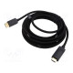 Cable DisplayPort plug,HDMI plug PVC textile Len: 5m black