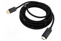 Cable DisplayPort plug,HDMI plug PVC textile Len: 5m black