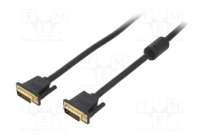 Cable DVI-D (24+1) plug,both sides 1.5m black dual link