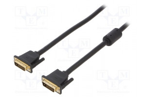 Cable DVI-D (24+1) plug,both sides 3m black dual link 31AWG