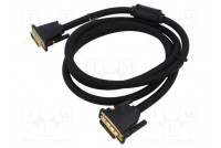 Cable DVI-D (24+1) plug,both sides PVC textile 1.5m black