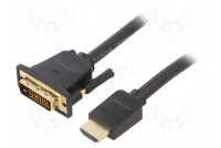 Kaapeli DVI-D (24+1) pistoke,HDMI-pistoke PVC Pit: 1,5m musta