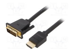 Kaapeli DVI-D (24+1) pistoke,HDMI-pistoke PVC Pit: 1m musta