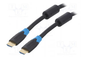 Kaapeli HDMI-pistoke,molemmin puolin PVC 15m musta HDMI 2.0