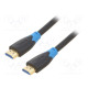 Cable HDMI plug,both sides PVC 1m black HDMI 2.0 30AWG
