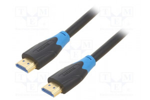 Cable HDMI plug,both sides PVC 1m black HDMI 2.0 30AWG