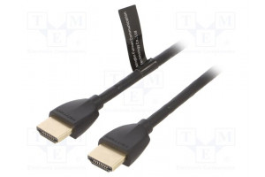 Cable HDMI plug,both sides PVC 1m black HDMI 2.0 32AWG