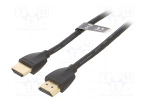 Cable HDMI plug,both sides PVC 2m black HDMI 2.0 32AWG