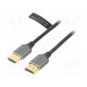 Cable HDMI plug,both sides PVC 2m grey HDCP 2.2,HDMI 2.0