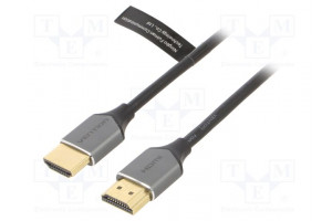 Cable HDMI plug,both sides PVC 2m grey HDCP 2.2,HDMI 2.0