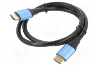 Cable HDMI plug,both sides PVC Len: 0.75m black 30AWG