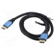 Cable HDMI plug,both sides PVC Len: 3m black 30AWG