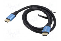Cable HDMI plug,both sides PVC Len: 3m black 30AWG