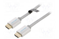 Kaapeli HDMI-pistoke,molemmin puolin PVC tekstiili 1,5m
