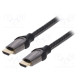 Kaapeli HDMI-pistoke,molemmin puolin PVC tekstiili 2m musta