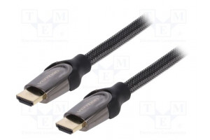 Kaapeli HDMI-pistoke,molemmin puolin PVC tekstiili 2m musta