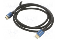 Cable HDMI plug,both sides PVC textile Len: 1.5m black 30AWG