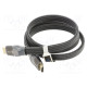 Cable HDMI plug,both sides PVC textile Len: 1m black HDMI 2.0