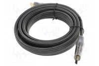 Kaapeli HDMI-pistoke,molemmin puolin PVC tekstiili Pit: 2m