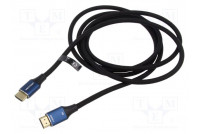 Cable HDMI plug,both sides PVC textile Len: 3m black HDMI 2.1