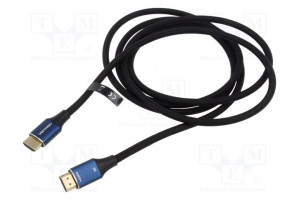 Cable HDMI plug,both sides PVC textile Len: 3m black HDMI 2.1