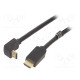 Cable HDMI plug,HDMI plug 270° PVC 3m black HDMI 2.0 30AWG