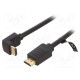 Cable HDMI plug,HDMI plug 90° PVC 2m black HDMI 2.0 30AWG