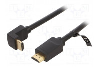 Cable HDMI plug,HDMI plug 90° PVC 2m black HDMI 2.0 30AWG