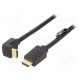 Cable HDMI plug,HDMI plug 90° PVC 3m black HDMI 2.0 30AWG