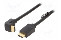Cable HDMI plug,HDMI plug 90° PVC 3m black HDMI 2.0 30AWG
