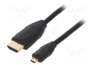 Kaapeli HDMI-pistoke,micro HDMI pistoke PVC 2m musta