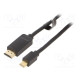 Cable HDMI plug,mini DisplayPort plug PVC Len: 1.5m black
